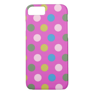 Paarse meerkleurige Polka Dots iPhone 8/7 Hoesje