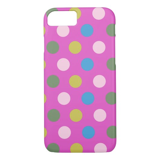 Paarse meerkleurige Polka Dots Case-Mate iPhone Case (Achterkant)