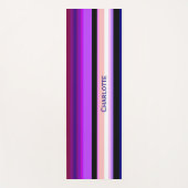 Paarse, meerkleurige verticale strepen Yoga Mat (Voorkant)