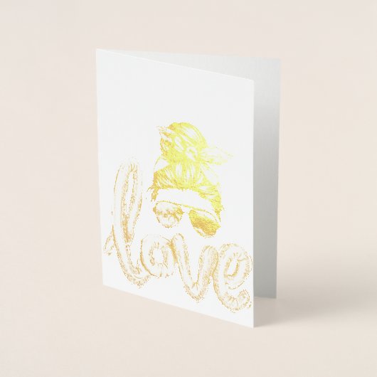 Paarse Meidenzonnebril Valentijnsdag Liefde  Folie Kaarten (Voorkant)