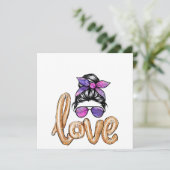 Paarse Meidenzonnebril Valentijnsdag Liefde  Kaart (Staand voorkant)