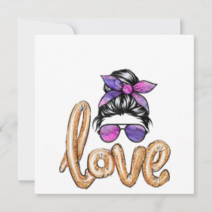 Paarse Meidenzonnebril Valentijnsdag Liefde Kaart
