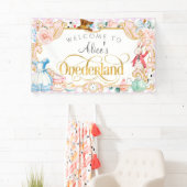 paarse meisje 1e verjaardag, Alice Onederland bann Spandoek (Insitu)