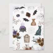 Paarse Meisje Gothic Halloween Baby shower Kaart (Achterkant)