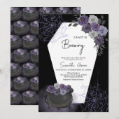 Paarse Meisje Gothic Halloween Baby shower Kaart (Voorkant / Achterkant)