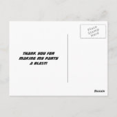 Paarse Meisje Laser Label Verjaardagsfeest Dank u Briefkaart (Achterkant)