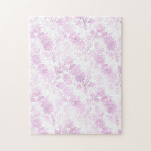 Paarse meisje met bloem legpuzzel