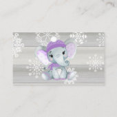 Paarse Meisje Olifant luier loterij ticket rustiek Informatiekaartje (Achterkant)