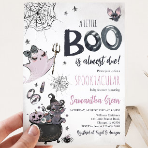 Paarse Meisje Spookachtige Geest Halloween Baby Sh Kaart