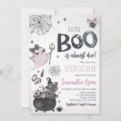 Paarse Meisje Spooky Ghost Halloween Baby shower Kaart (Voorkant)
