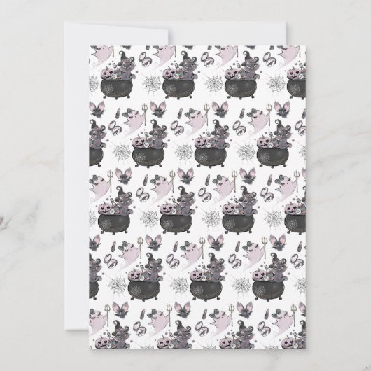 Paarse Meisje Spooky Ghost Halloween Baby shower Kaart (Achterkant)