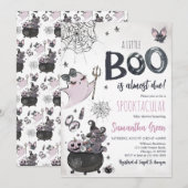 Paarse Meisje Spooky Ghost Halloween Baby shower Kaart (Voorkant / Achterkant)