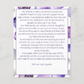 Paarse meisje Teddy Bear baby shower dank u kaart (Achterkant)