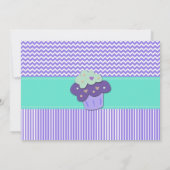 Paarse meisjes Cupcake Blackboard 1ste verjaardag Kaart (Achterkant)