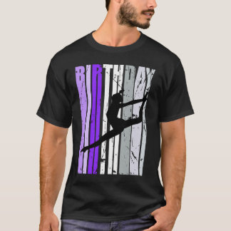 Paarse meisjes Dance Birthday Retro Silhouette Fan T-shirt