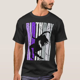 Paarse Meisjes Dans Verjaardag Retro Silhouette Gr T-shirt