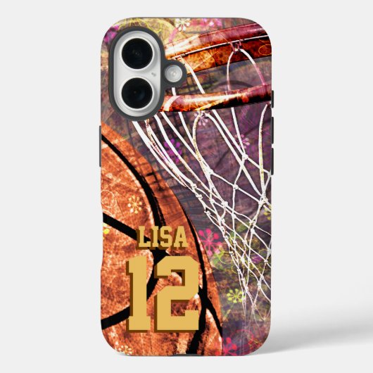 paarse meisjesbasketbal voor meisjes Case-Mate iPhone case (Achterkant)