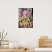 Paarse Meisjeskamer Lappenpop Kleurrijke Speelgoed Poster (Keuken)