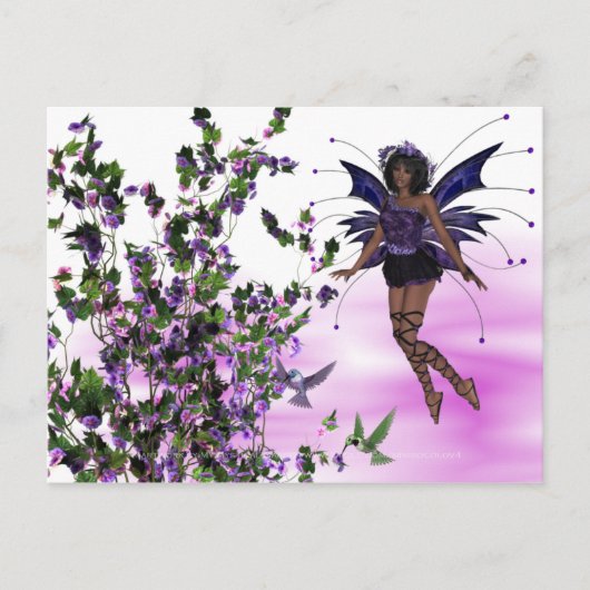 Paarse melk met Hummingvogels Briefkaart 2 (Voorkant)