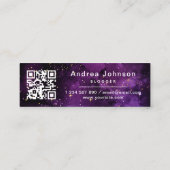 Paarse melkboeien volgen de QR-code voor sociale m Mini Visitekaartje (Achterkant)