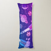 Paarse melkweg in de nachtproefbuis lichaamskussen (Achterkant (Verticaal))