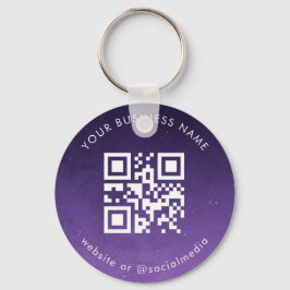 Paarse melkweg Je aangepaste zakelijke Qr-codescan Sleutelhanger