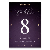 Paarse Melkweg Kosmisch Gouden Maan Hemelse Bruilo Kaart (Voorkant)