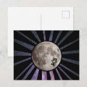 Paarse Melkweg & Maan met Ruimtevaarder Ruimteansi Briefkaart (Voorkant / Achterkant)