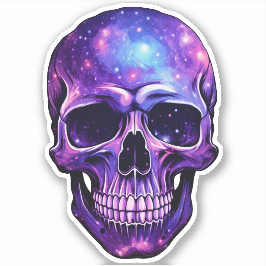 Paarse Melkweg schedel Sticker (Voorkant)