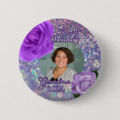 Paarse Memorial knop voor oma Ronde Button 5,7 Cm (Voorkant)