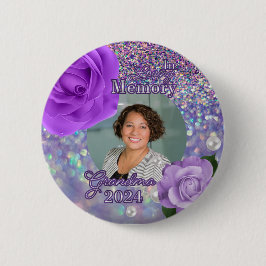 Paarse Memorial knop voor oma Ronde Button 5,7 Cm