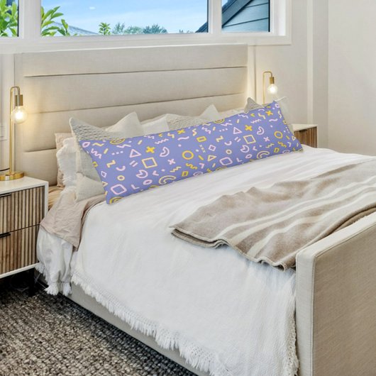 Paarse Memphis Patroon Body Pillow Lichaamskussen