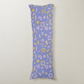Paarse Memphis Patroon Body Pillow Lichaamskussen (Voorkant Verticaal)