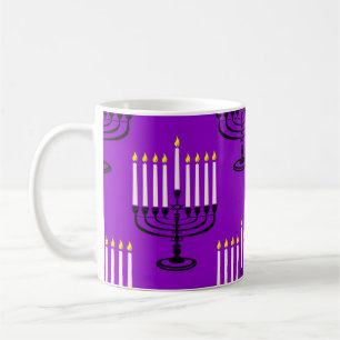 paarse menorah hanukkah joodse krant koffiemok