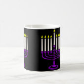 paarse menorah hanukkah koffiemok (Center)