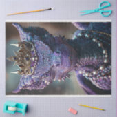 Paarse Mensen Eater Dragon Decoupage Tissuepapier (Craft)