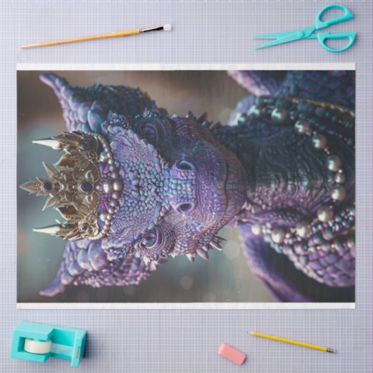 Paarse Mensen Eater Dragon Decoupage Tissuepapier (Craft)