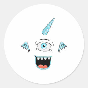 Paarse mensen eten Halloweenkostuum Ronde Sticker