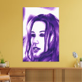 Paarse mensen portretteren originele kunst canvas afdruk (Insitu (Woonkamer))