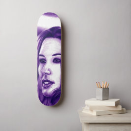 Paarse mensen portretteren originele kunst skateboard