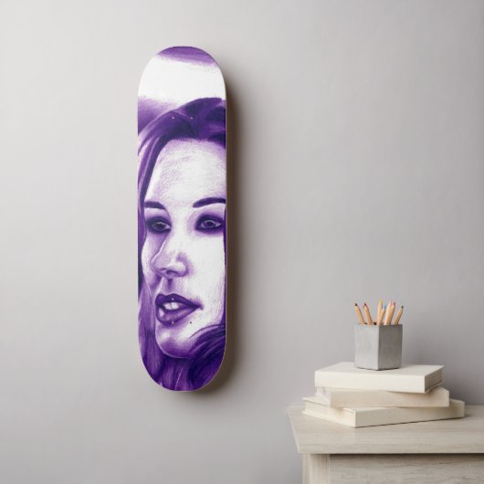 Paarse mensen portretteren originele kunst skateboard (Muurkunst)