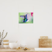 Paarse mensvogel vliegt in een Graceful Pose Poster (Keuken)