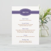 Paarse Menu Kaart, Caroline Wedding Collectie (Staand voorkant)