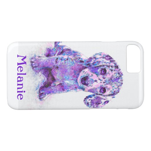 paarse merle dachshund iPhone 7 hoesje (Achterkant (Horizontaal))