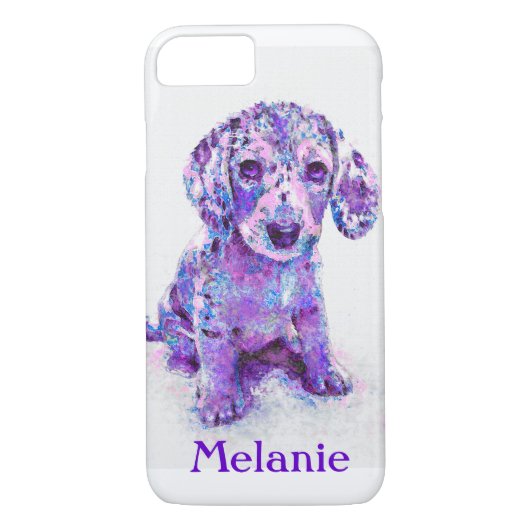 paarse merle dachshund iPhone 7 hoesje (Achterkant)