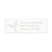 Paarse mermaid Birthday Party Return Address Etiket (Voorkant)