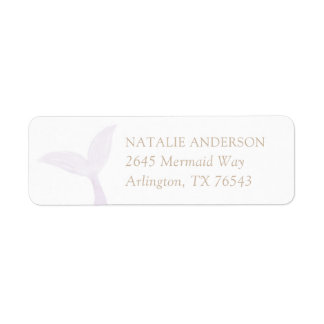 Paarse mermaid Birthday Party Return Address Etiket
