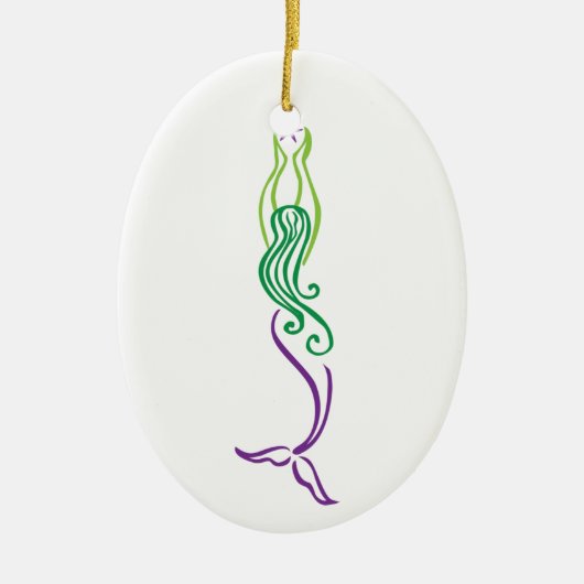 Paarse Mermaid Ornament (Voorkant)