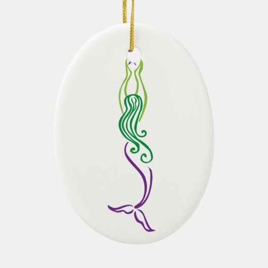 Paarse Mermaid Ornament (Achterkant)
