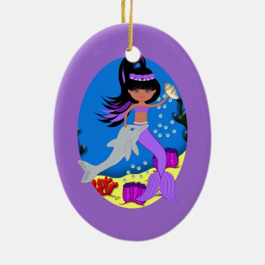 Paarse Mermaid Ornament (Achterkant)